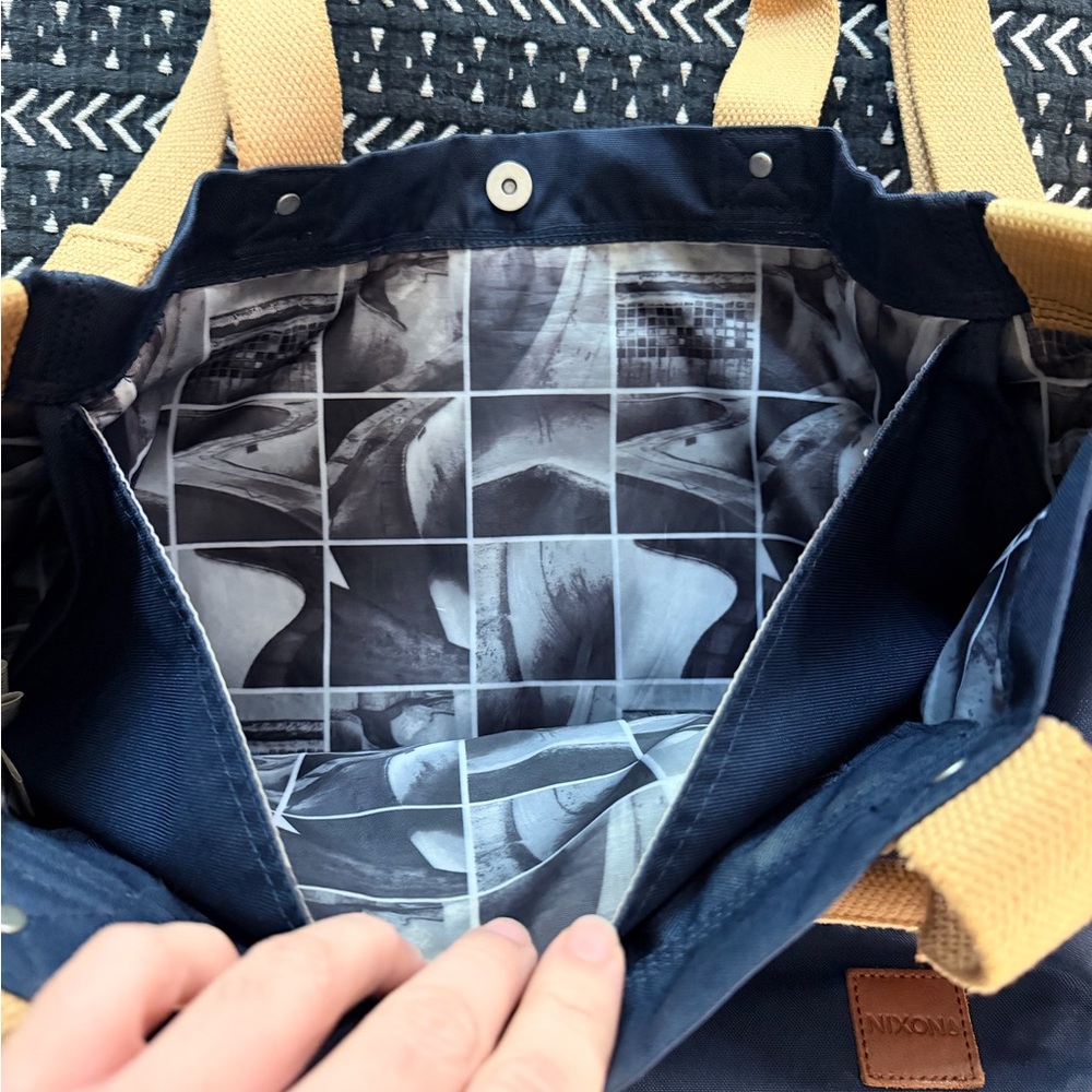 Nixon Navy and Tan Messenger Bag - Picture 3 of 3